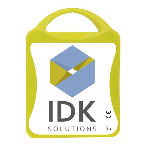 MyKit Premiers Secours Jaune translucide | non disponible | Autocollant Numérique 1 couleur | recto | 90 mm x 127 mm