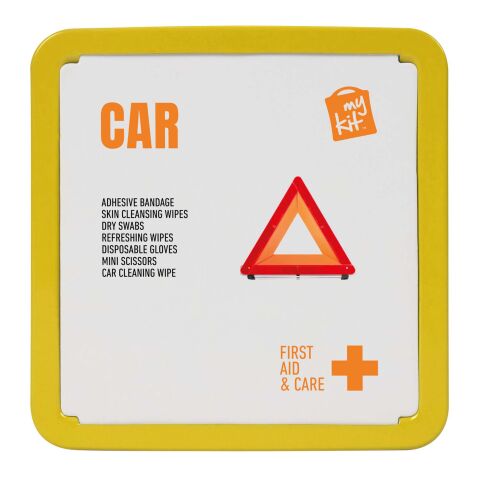 Kit de premiers secours en métal pour voiture MyKit Jaune | sans marquage