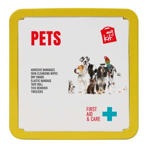 Kit de premiers secours en métal pour animaux de compagnie MyKit Jaune | sans marquage