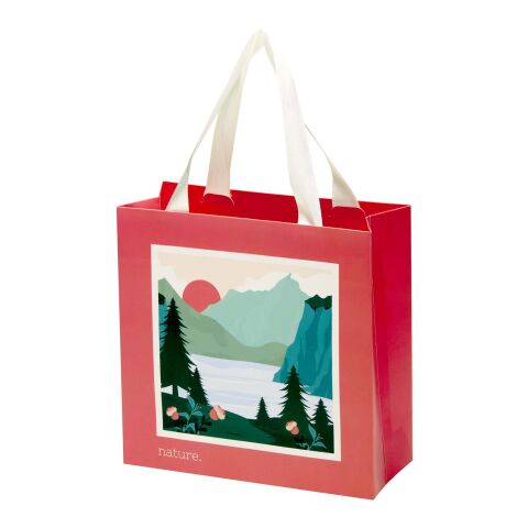 Sac en papier Smartfold 230 g/m² avec anses en ruban et pelliculage brillant - 24 x 10 x 24 cm blanc