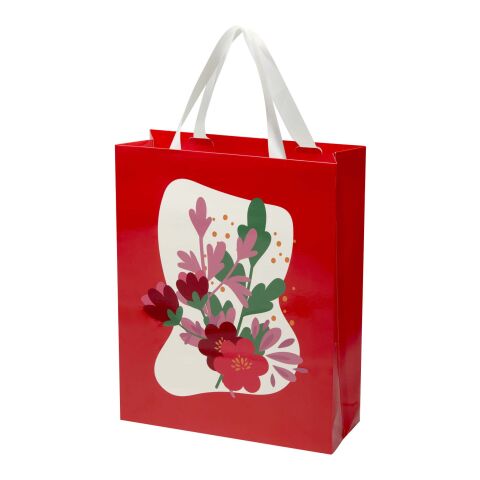 Sac en papier Smartfold 230 g/m² avec anses en ruban et pelliculage brillant - 31 x 12 x 39 cm blanc