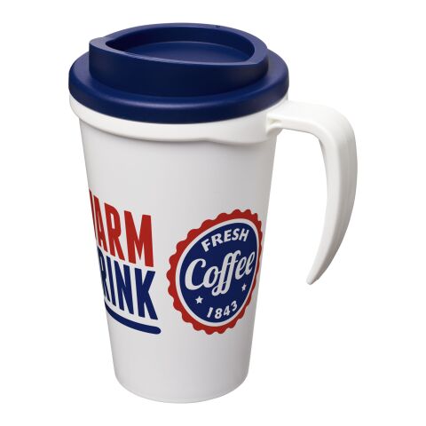 Mug isolant Americano® grande 350 ml Translucide-Bleu | Sérigraphie 1 couleur | autour | 227 mm x 73 mm