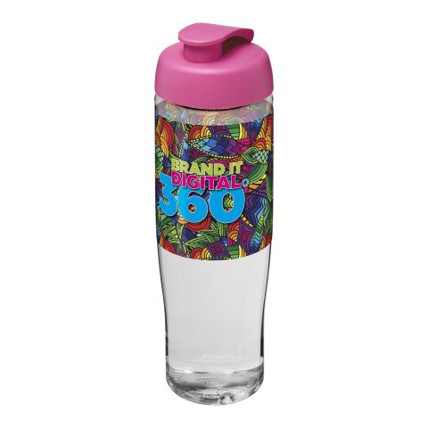 Bouteille de sport avec couvercle à clapet H2O Tempo® - 700 ml Translucide-Rose | sans marquage | non disponible | non disponible