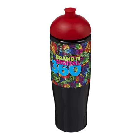 Bouteille H2O Tempo® de sport avec couvercle en dôme - 700 ml Noir-Rouge | sans marquage | non disponible | non disponible