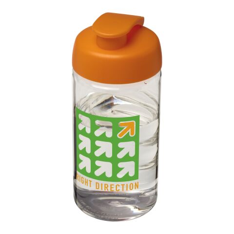 Bouteille H2O Bop® de sport avec couvercle à clapet - 500 ml Blanc-Orange | sans marquage | non disponible | non disponible