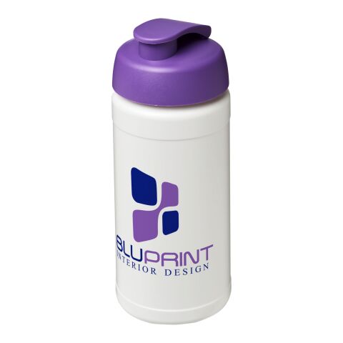 Bouteille Baseline® Plus de sport avec couvercle à clapet - 500 ml Blanc-Violet | sans marquage | non disponible | non disponible