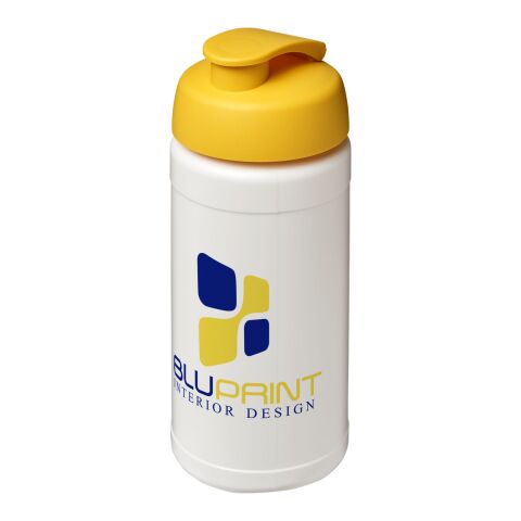 Bouteille Baseline® Plus de sport avec couvercle à clapet - 500 ml Translucide-Jaune | sans marquage | non disponible | non disponible