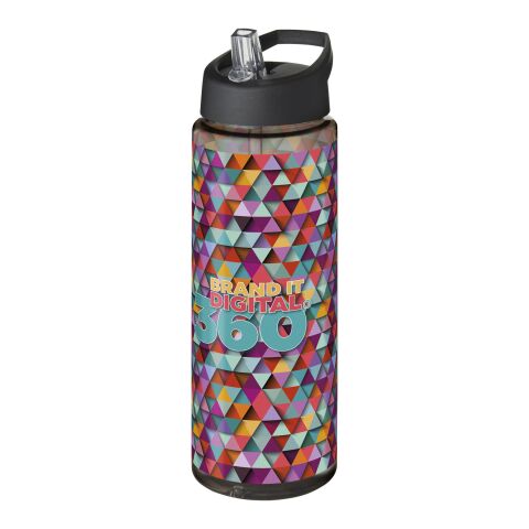 Bouteille H2O Vibe de sport avec paille - 850 ml gris anthracite-Noir bronze | sans marquage | non disponible | non disponible