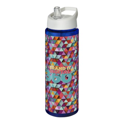 Bouteille H2O Vibe de sport avec paille - 850 ml Bleu-Blanc | sans marquage | non disponible | non disponible