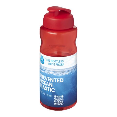 Bouteille de sport H2O Active® Eco Big Base de 1 litre à couvercle rabattable Rouge-Rouge | sans marquage | non disponible | non disponible