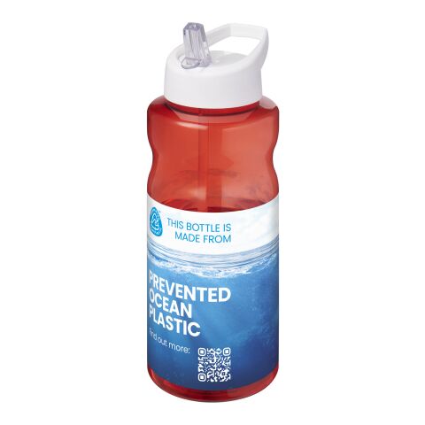 Bouteille de sport H2O Active® Eco Big Base de 1 litre avec couvercle à bec verseur Rouge-Blanc | sans marquage | non disponible | non disponible