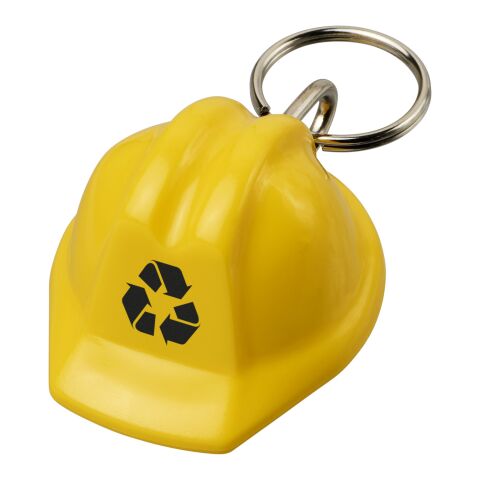 Porte-clés Kolt recyclé en forme de casque de chantier Jaune | sans marquage | non disponible | non disponible