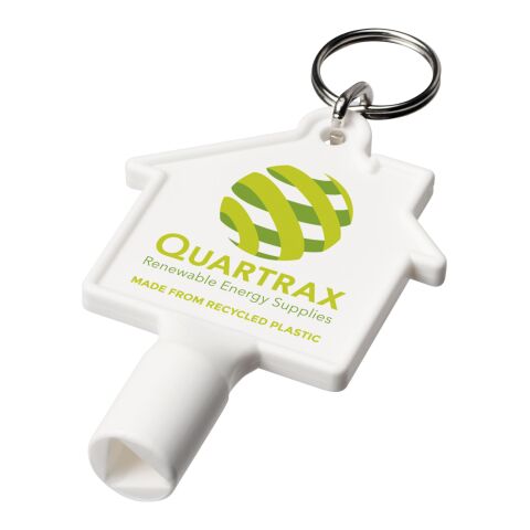 Porte-clés Maximilian pour clé utilitaire recyclée en forme de maison Blanc | sans marquage | non disponible | non disponible