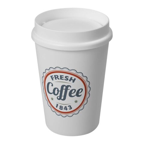 Gobelet Americano® Switch de 300 ml avec couvercle 360° Blanc | Sérigraphie 1 couleur | autour | 212 mm x 60 mm