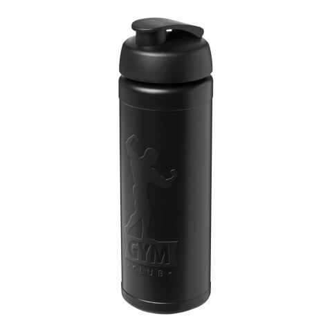 Bouteille de sport Baseline Rise de 750&nbsp;ml recyclée avec couvercle rabattable Noir-Noir | sans marquage | non disponible | non disponible