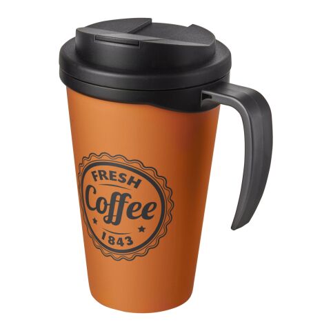 Mug isolant Americano® grande 350 ml avec couvercle anti fuites Orange-Noir bronze | sans marquage | non disponible | non disponible