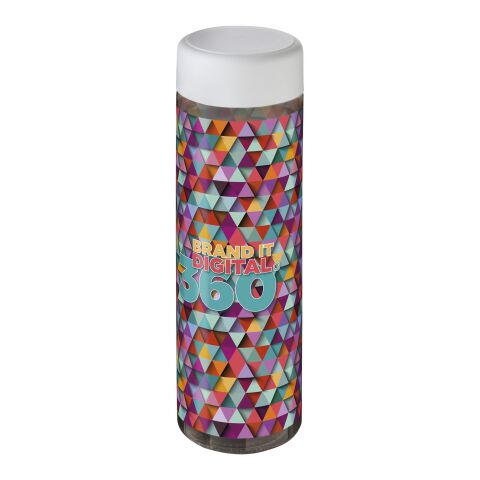 Bouteille H2O Vibe colorée transparente avec couvercle vissé - 850 ml Charbon-Blanc | sans marquage | non disponible | non disponible
