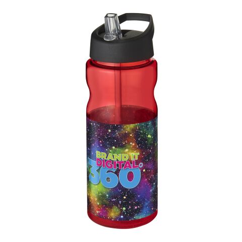 Gourde de sport H2O Active® Base Tritan™ de 650&nbsp;ml avec couvercle à bec verseur Rouge-Noir | sans marquage | non disponible | non disponible