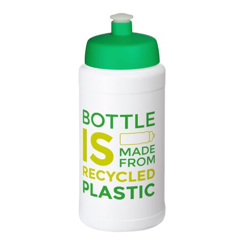 Bouteille Baseline de sport en plastique recyclé - 500 ml Blanc-Vert | sans marquage | non disponible | non disponible