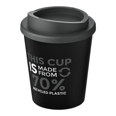 Gobelet recyclé Americano® Espresso Eco de 250 ml Noir-Gris | Sérigraphie 1 couleur | autour | 228 mm x 50 mm