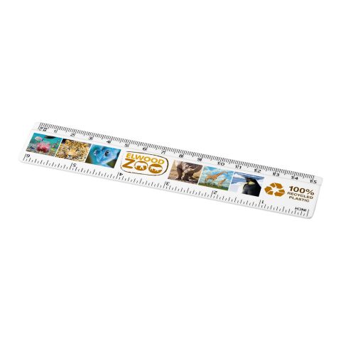 Règle Refari  de 15 cm en plastique recyclé blanc | sans marquage | non disponible | non disponible