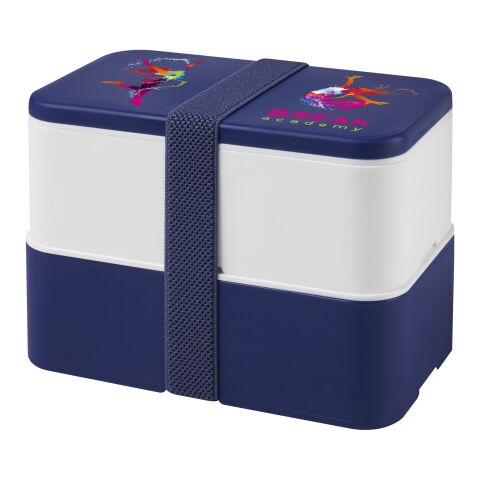 Lunch box MIYO à deux blocs Bleu-Blanc-Bleu | sans marquage | non disponible | non disponible