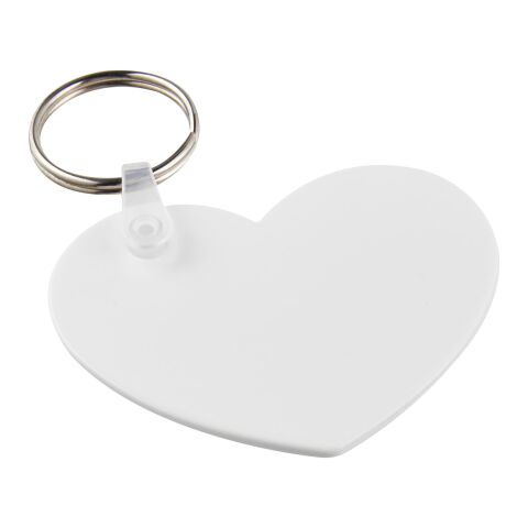 Porte-clés recyclé Taiten forme de cœur Blanc | sans marquage | non disponible | non disponible