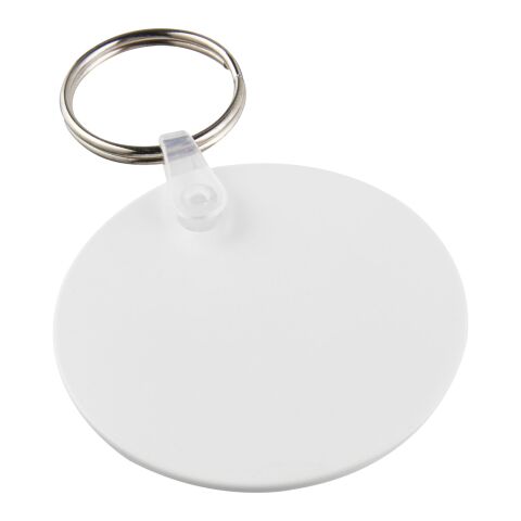 Porte-clés recyclé Tait circulaire Blanc | sans marquage | non disponible | non disponible