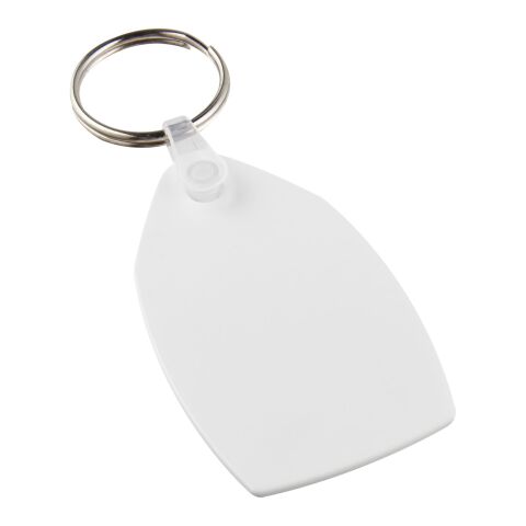 Porte-clés recyclé Tait rectangulaire Blanc | sans marquage | non disponible | non disponible