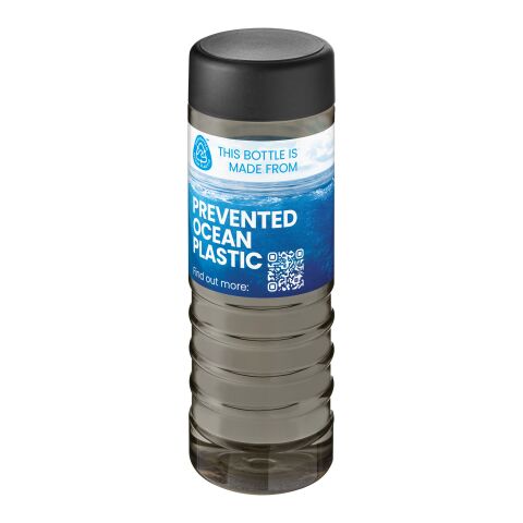 Bouteille de sport H2O Active® Eco Treble de 750 ml avec couvercle vissé Charbon-Noir | sans marquage | non disponible | non disponible
