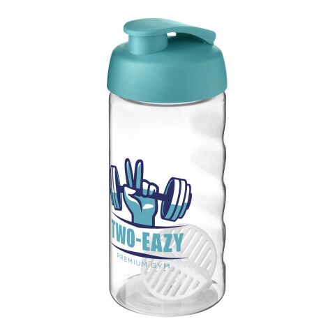 Shaker H2O Active Bop en plastique transparent - 500 ml Bleu turquoise-Blanc | sans marquage | non disponible | non disponible