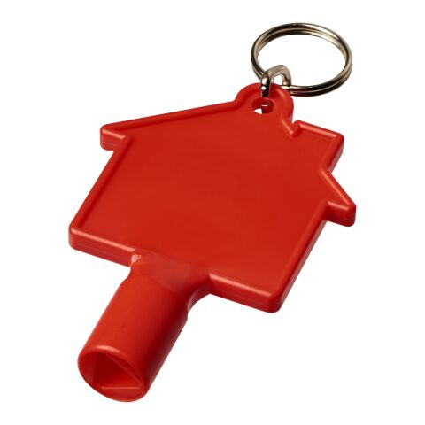 Clé de compteur Maximilian en forme de maison avec porte-clés Rouge | sans marquage | non disponible | non disponible
