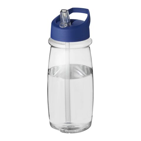 Bouteille H2O Pulse de sport avec paille - 600 ml Blanc-Bleu | sans marquage | non disponible | non disponible