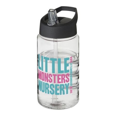Bouteille H2O Bop de sport avec paille - 500 ml Blanc-Noir | sans marquage | non disponible | non disponible
