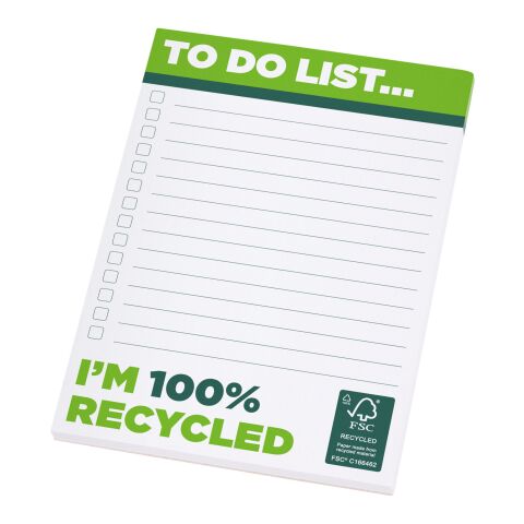 Bloc-notes A6 recyclé Desk-Mate® Blanc | 25 pages | sans marquage | non disponible | non disponible