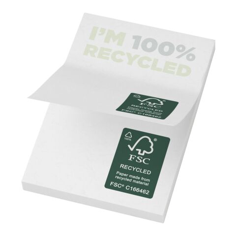 Notes autocollantes recyclées 50 x 75 mm Sticky-Mate® Blanc | 25 pages | sans marquage | non disponible | non disponible