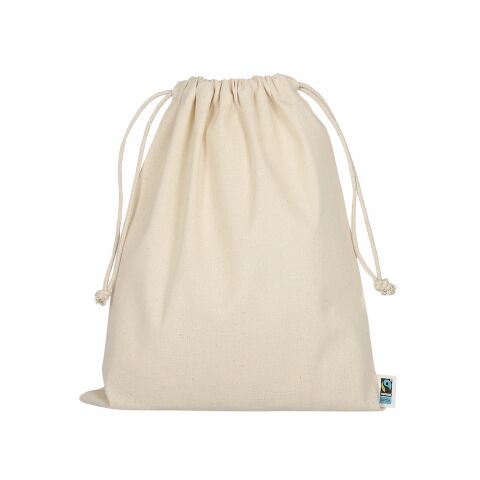 Sac à cordon en coton -Fairtrade 30x25 cm beige | sans marquage | sans marquage