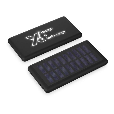 SCX.design P30 8000 mAh Solar Powerbank mit Leuchtlogo Standard | noir | sans marquage | non disponible | non disponible