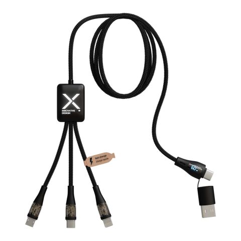 SCX.design C51 60W 5 in 1 Schnellladekabel aus rPET mit Display Standard | Noir | sans marquage | non disponible | non disponible