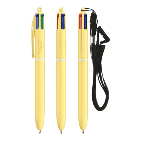 BIC® 4 Couleurs® Pastel + Lanyard Jaune