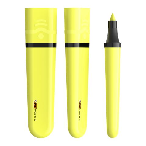 BIC® Highlighter Flat jaune/noir | sans marquage | non disponible | non disponible