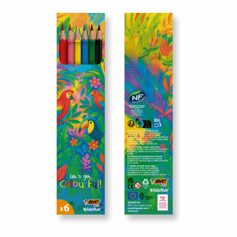 BIC® Kids Evolution® Set de crayons de couleurs x6 unités Blanc