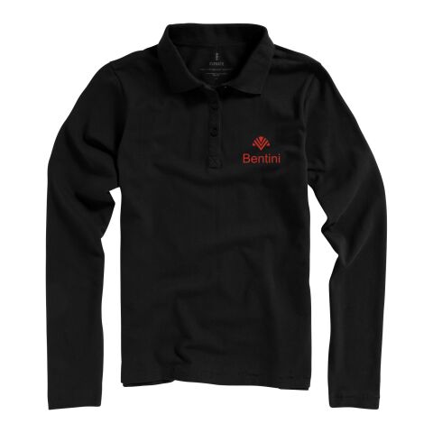 Polo manches longues femme Oakville Standard | Noir | XL | sans marquage | non disponible | non disponible | non disponible