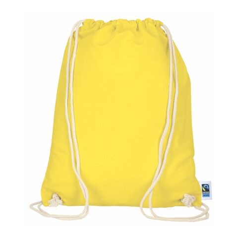Sac de sport Fairtrade en coton 38 × 46 cm jaune | sans marquage | sans marquage
