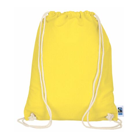 Sac de sport Fairtrade en coton 38 × 46 cm jaune | sans marquage | sans marquage