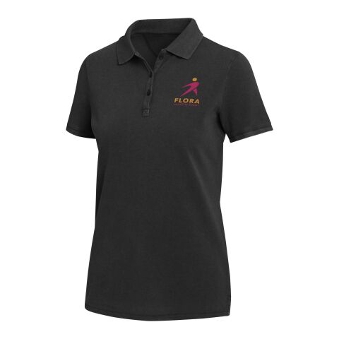 Polo délavé pour femme Calgary de 200&nbsp;g/m2 Standard | Noir | S | sans marquage | non disponible | non disponible | non disponible