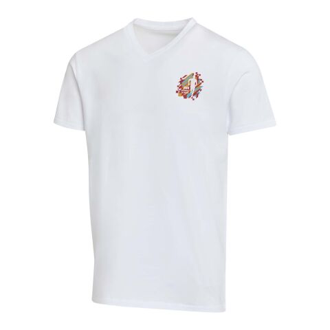 T-shirt unisexe en coton bio certifié OCS Balfour à manches courtes et col en V de 200&nbsp;g/m² Standard | Blanc | 3XS | sans marquage | non disponible | non disponible | non disponible