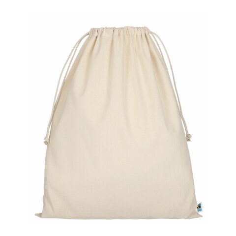 Sac à cordon en coton -Fairtrade 50x40 cm beige | sans marquage | Impression 1 couleur