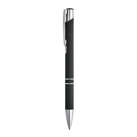 BETA SOFT. Stylo en aluminium avec finition en caoutchouc Noir | sans marquage