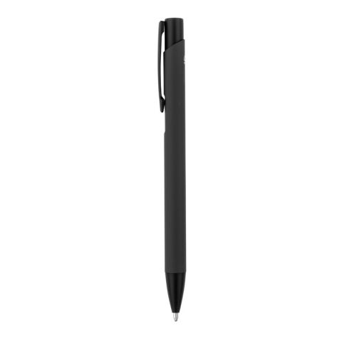 CLINT. Stylo à bille en aluminium recyclé (100% rAL) avec finition en caoutchouc Noir | sans marquage